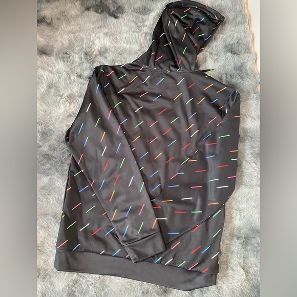Black Hoodie with Colorful Pattern - Picture 5 of 6